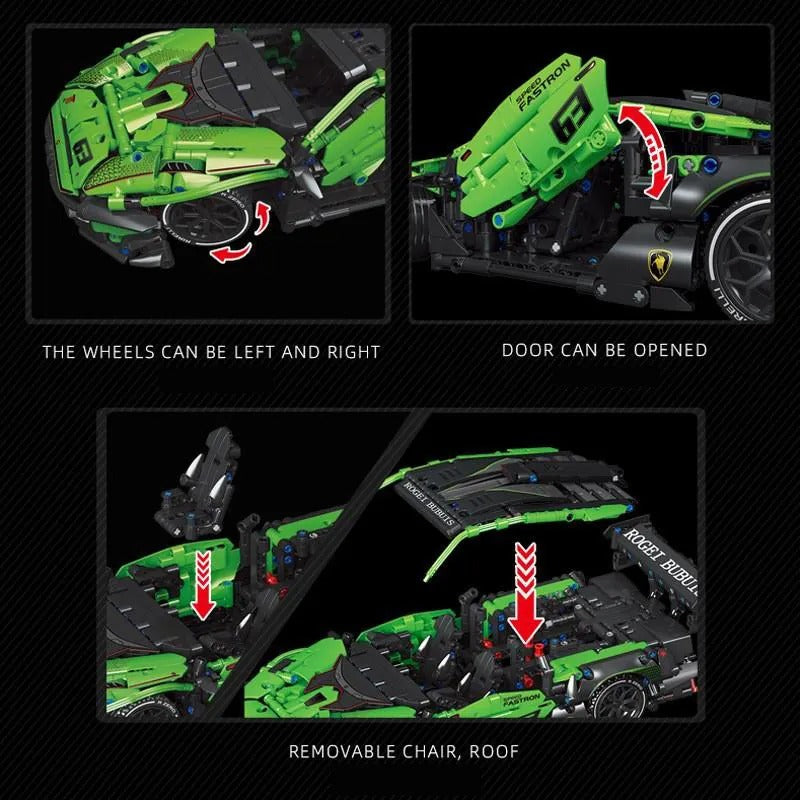 Technical Green Super Speed Lamborghini - Brick Bar