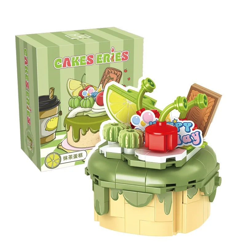 "Indulge in playtime with this delightful Cake Series Building Set—perfect for inspiring creativity with a playful dessert-themed design, including vibrant fruit toppings and a cheerful 'Happy Day' message!"