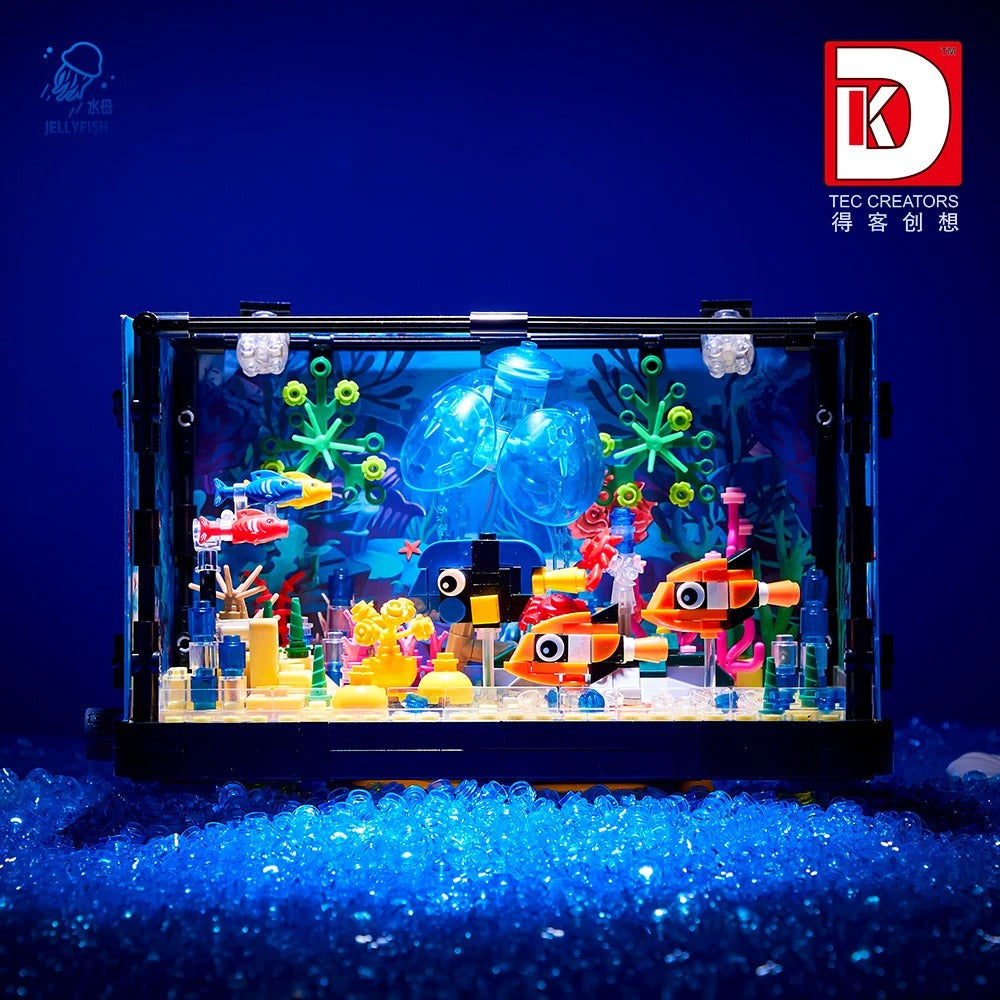 Explore a vibrant, whimsical underwater world with this colorful LEGO aquarium, alive with artificial marine life and creativity to inspire your imagination. #LEGOAquarium #CreativePlay #ToyPhotography