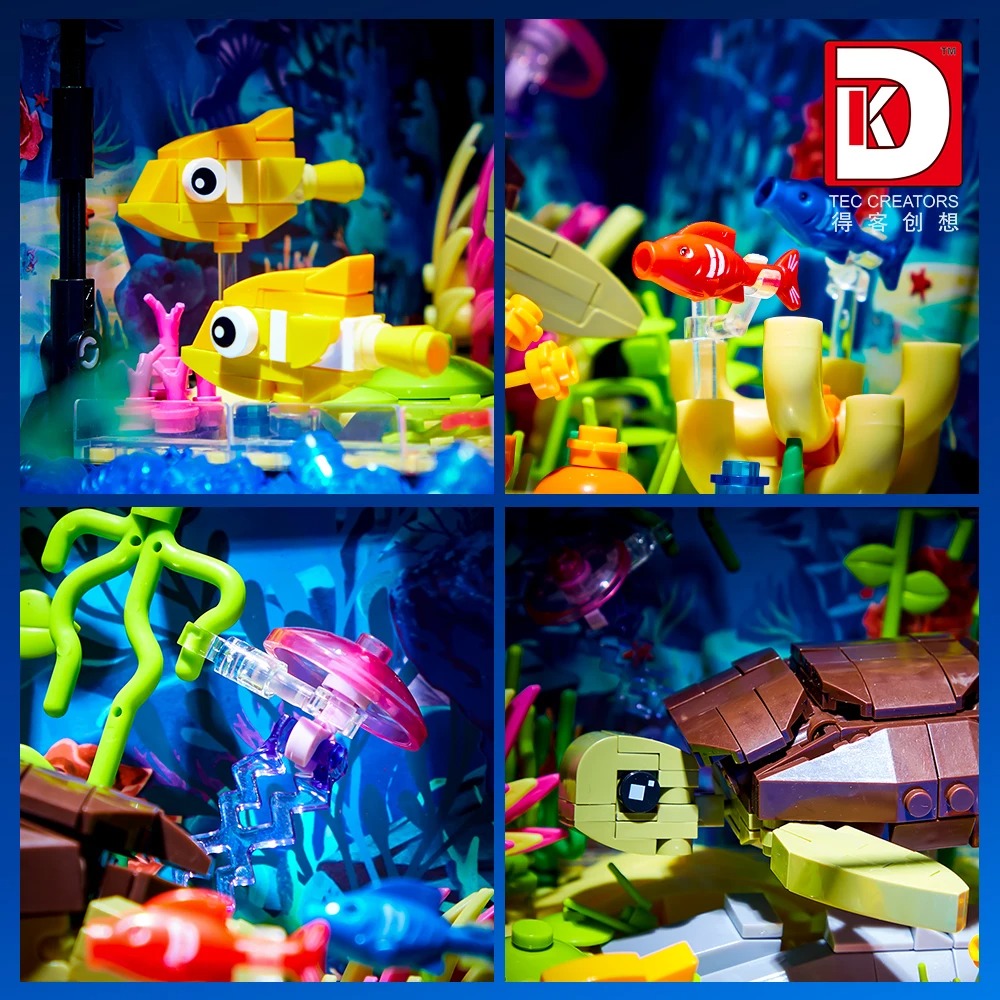 Explore an underwater LEGO adventure with vibrant fish, playful plant life, and a whimsical pink jellyfish. Dive into creative play with this colorful, engaging set! #LEGOOcean #ToyPhotography #CreativePlay