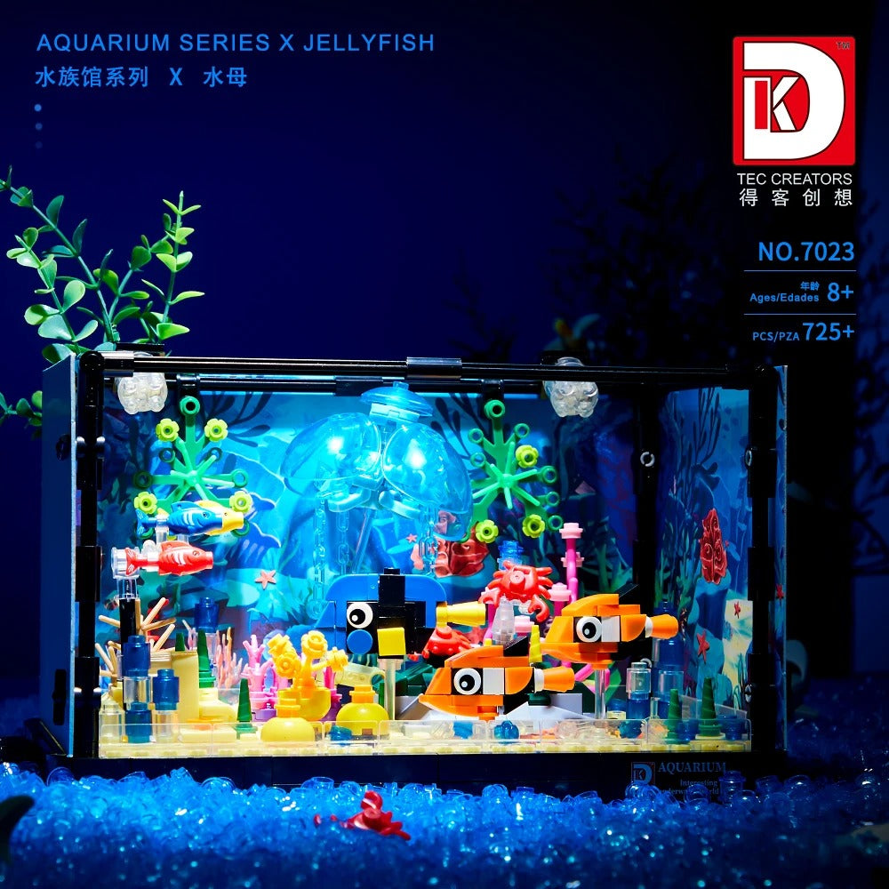 Explore an enchanting undersea world with this vibrant, miniature aquarium LEGO set! Bursting with colorful fish, coral, and a captivating jellyfish centerpiece. Perfect for creative play or display. #LEGOAquarium #JellyfishJoy #ToyBuildingFun #MiniAquariumMagic