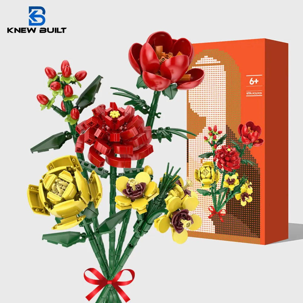 Flower Bouquet 3D Model Toy - Brick Bar