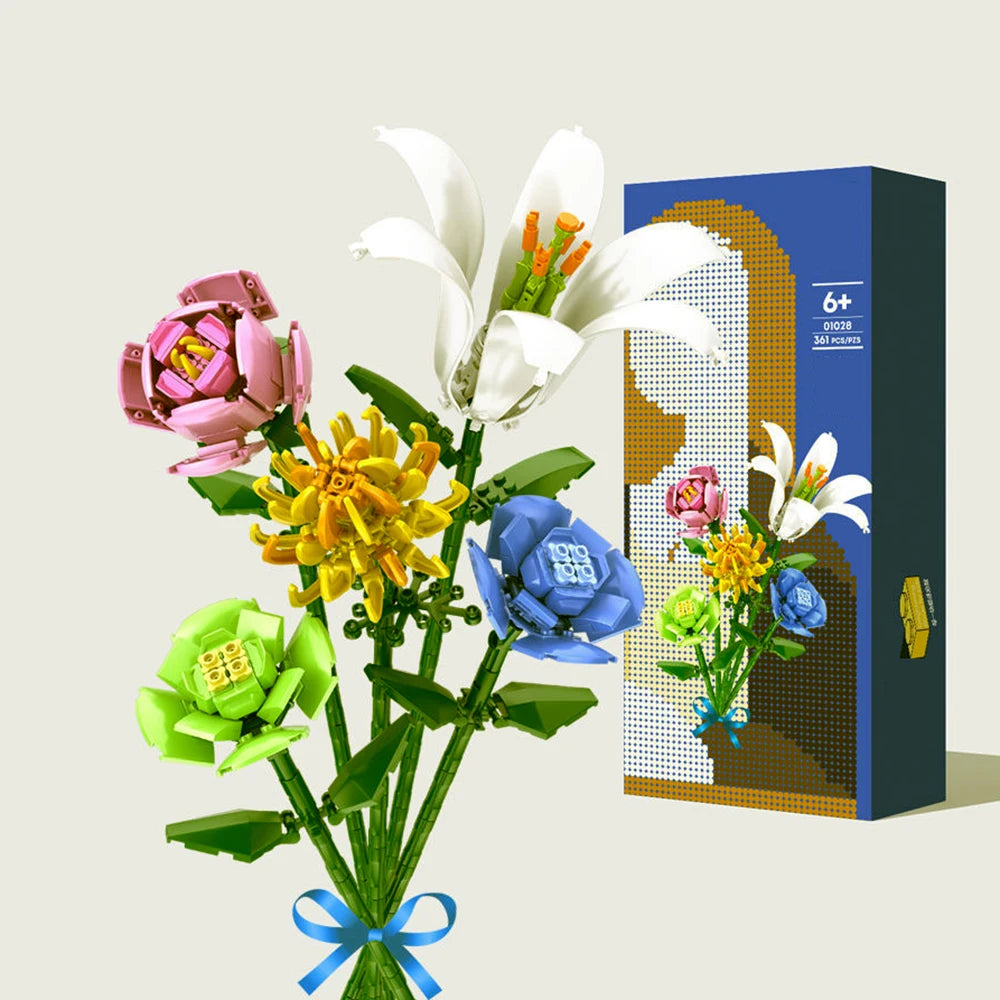 Flower Bouquet 3D Model Toy - Brick Bar