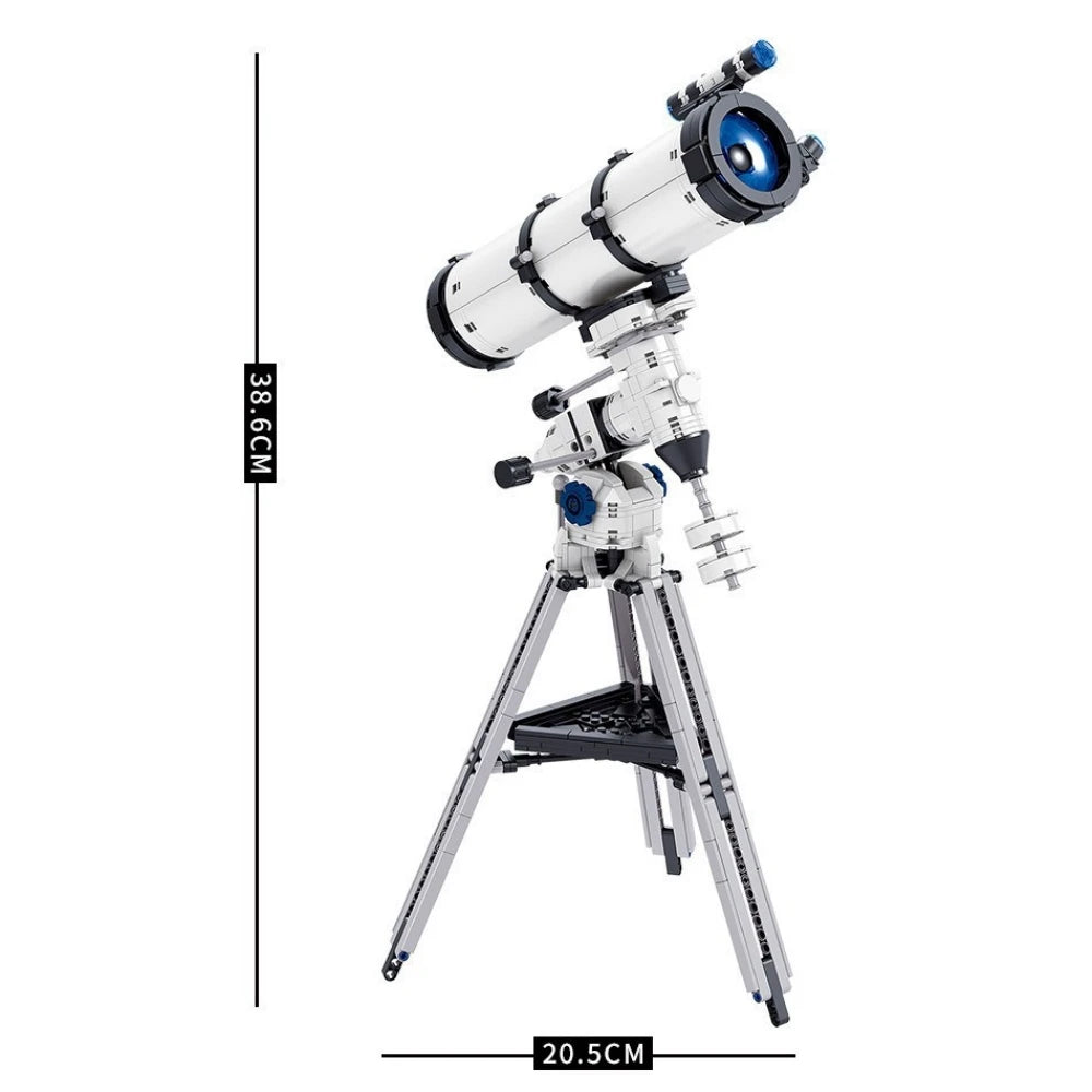 Explore the night sky with this sleek, white astronomical telescope. Featuring a sturdy tripod stand and precise measurement labels, it's perfect for stargazers seeking a user-friendly, high-performance viewing experience.