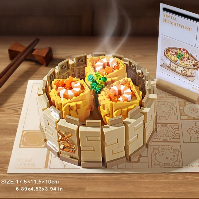 Enter the playful world of steaming, savory delights with this enchanting LEGO-style dim sum set. Perfect for food and toy enthusiasts alike, this charming, realistic build will whet your appetite for fun! #DIYtoys #FoodieFun #MiniatureCuisine