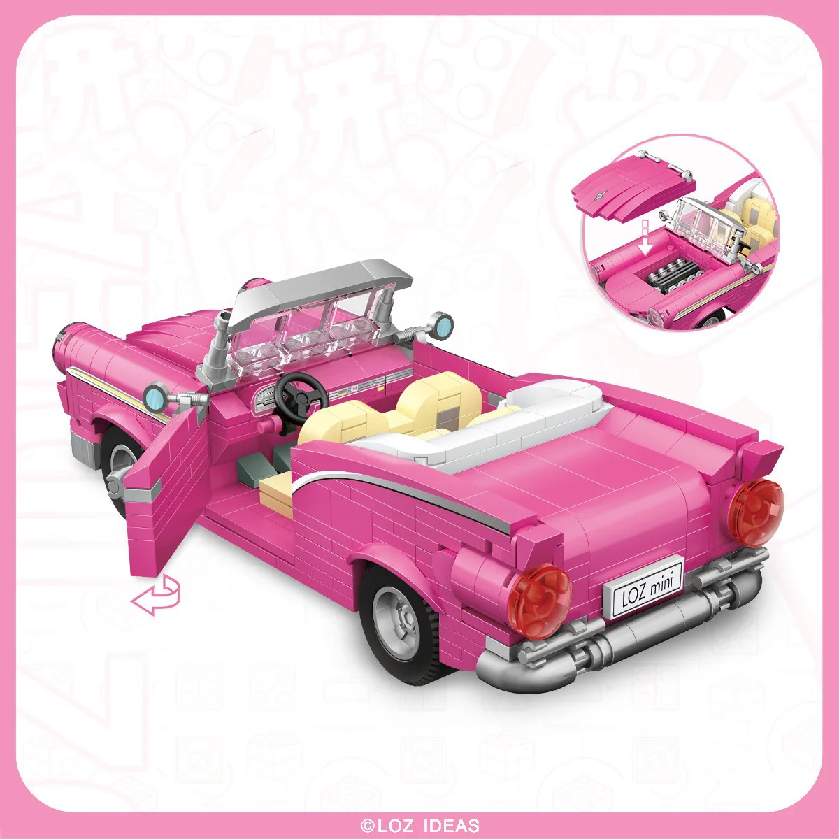 Pink Convertible Car - Brick Bar